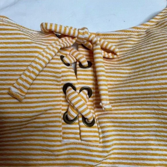 J.Crew $118 Lace Up One Piece Swimsuit Faded Stripe Size 22 AY281 - Picture 3 of 6